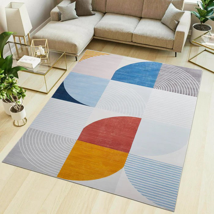 Denetta Abstract Machine Printed Area Rug, Rectangle 60 x 110 cm
