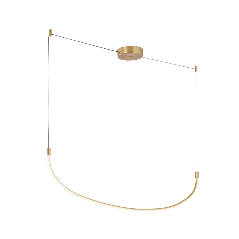 Talis 1 - Light LED Pendant, Brushed Gold, 9.25" H x 36.63" W x 0.88" D