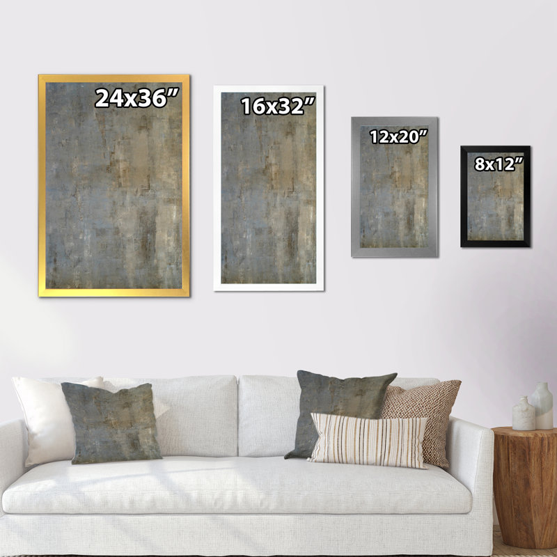 Gris et brun Colorfields III - Art mural moderne et contemporain sur toile, H 32 po x l 16 po x P 1,5 po