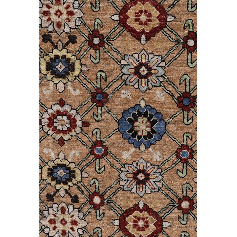 Burano Hand Knotted Wool Floral Area Rug, Runner 3' x 10'