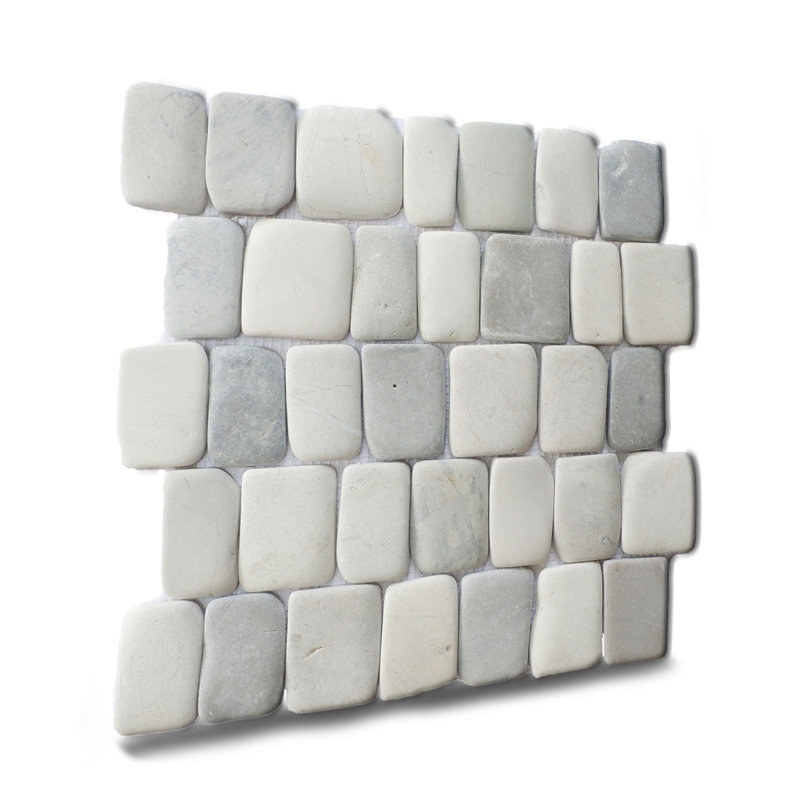 Florida 12" x 12" Natural Stone Random Pebble Mosaic Wall Tile, Cloud