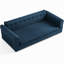 Confortable animal en lin bleu foncé pour les chiens de grande taille et de taille moyenne, conception rectangulaire avec accoudoirs et stabilité pour les jambes courtes