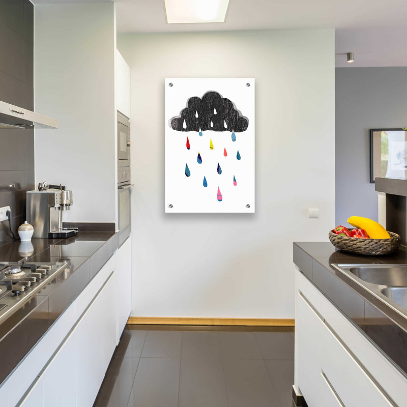 «Rainy Day Rainbow I» par Victoria Borges, art mural en verre acrylique, 24 po x 36 po, H 36 po x l 24 po x P 0,2 po