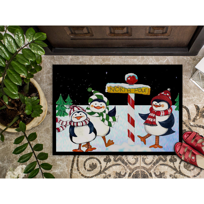 Margaretta Non-Slip Christmas Outdoor Doormat, Rectangle 2' x 3'