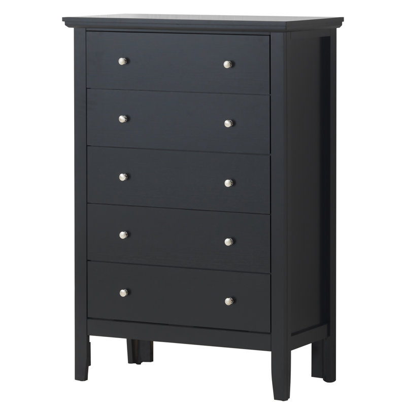 32'' W 5 - Drawer Dresser, Black