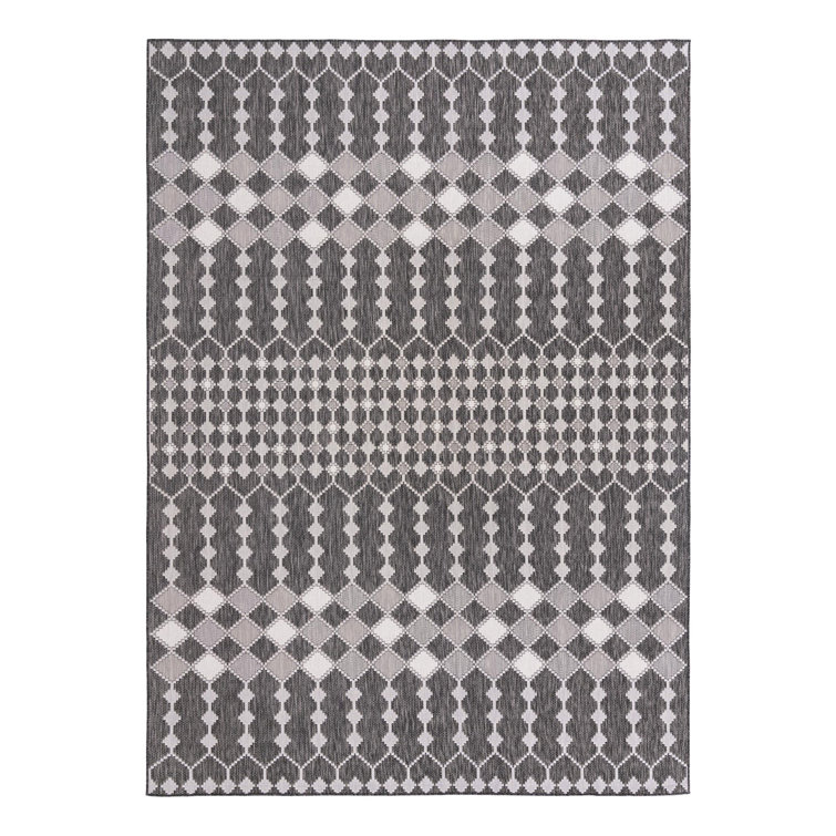 Charcoal Traliccio Indoor/Outdoor Trellis Rug