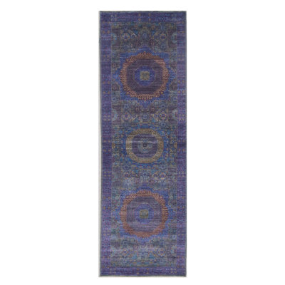 High-Quality Hand-Knotted Grey And Purple Area Rug