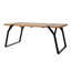 Table de salle à manger en bois avec une ambiance industrielle moderne, P 34,72 po x H 29,08 po, surface à lattes, largeur 70,34 po, lambris
