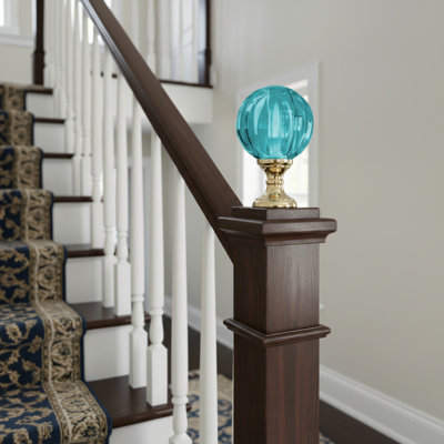 Hand Blown  Finial - Brass