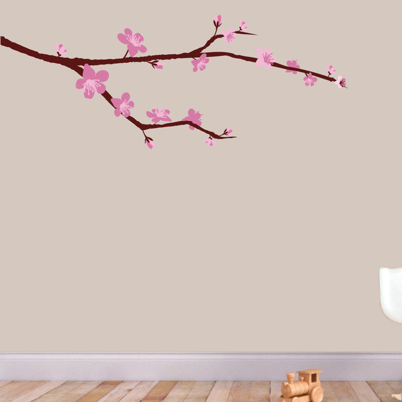 Adhésif décoratif cerisier en fleurs, H 14 po x l 36 po