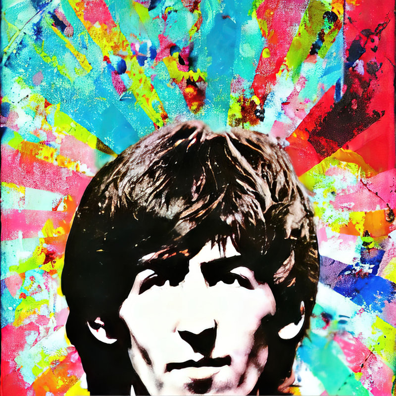 «Beatles George 1» par Stephen Chambers, impression sur toile tendue, L 15 po x H 15 po