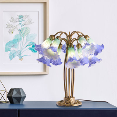 Lampe de table 21,5 "en verre soufflé à la main H 21,5"