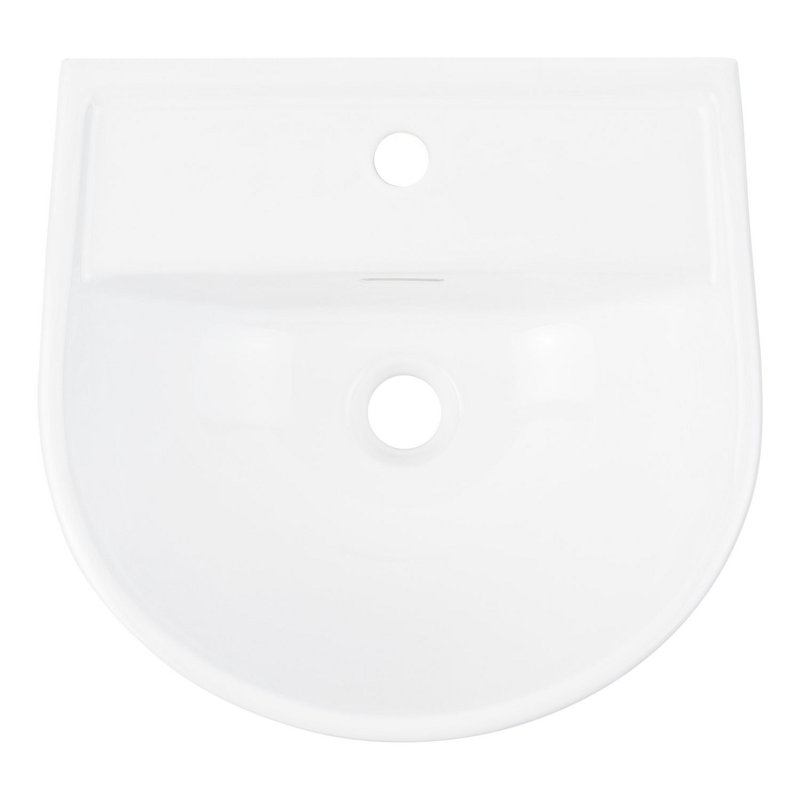 17" Lanken 34" Tall White Porcelain Irregular Pedestal Bathroom Sink with Overflow, Single