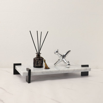 Plateau de rangement moderne en marbre minimaliste | Art élégant dans les espaces de maison et de bureau