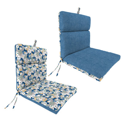 22" x 44" Outdoor Chair Cushion with Ties and Loop