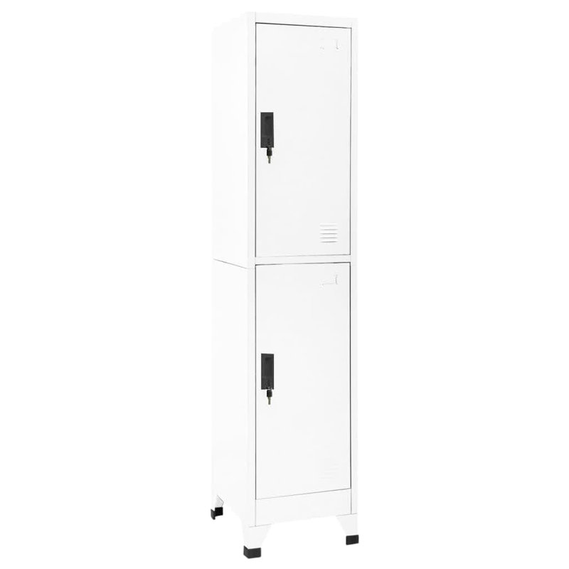 Armoire vestiaire en acier, Blanc, 2