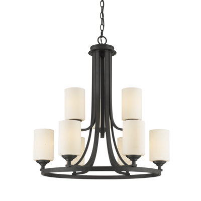 Beegle 9 - Light Dimmable Wagon Wheel Chandelier