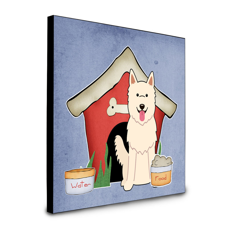 Scarvinia Animals Artwork Wall Panel, White German Shepherd