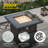 8 Piece Patio Sofa with Square Fire Pit Table and Ottomans-108198406-108198407
