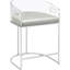 Tabourets de bar modernes à dossier en acrylique gris (2) - Confortable avec détails de 2 chaises de salle à manger et structure en métal