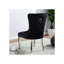 Chaises de salle à manger à oreilles en flanelle de luxe, dossier, pieds, sièges 2 pièces, revêtement, bois massif, garniture cloutée,-121093830