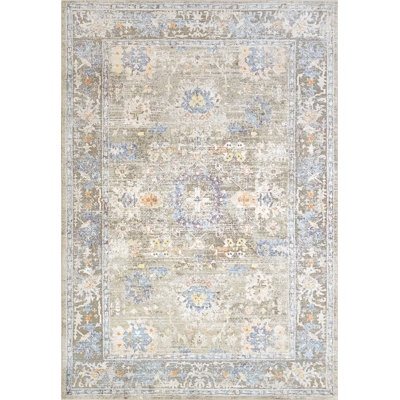 Tapis gris / or / bleu Layana