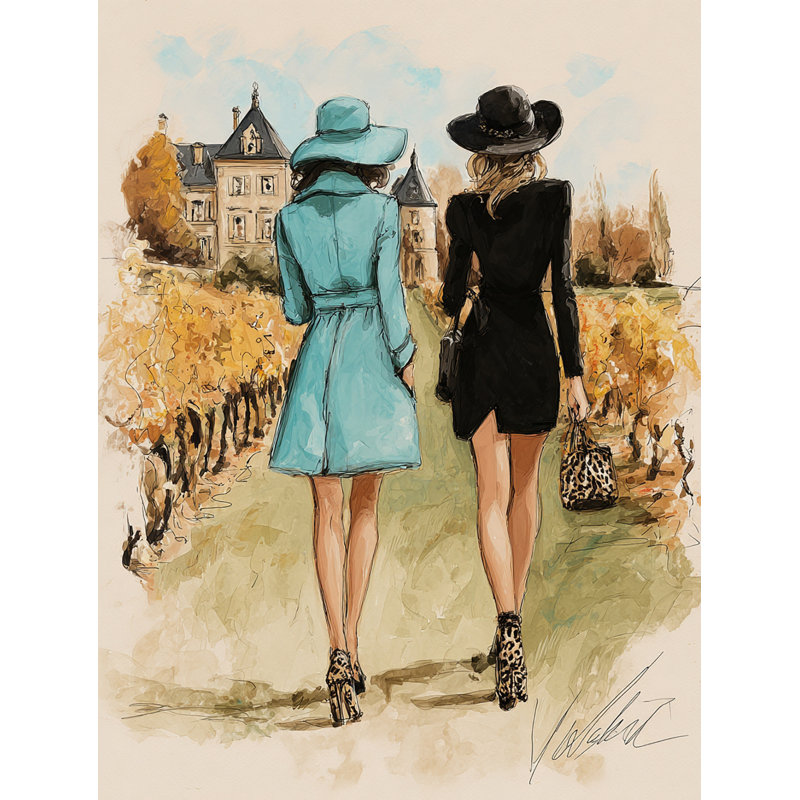 Art mural sur toile tendue Chateau Stroll, H 36 po x l 24 po