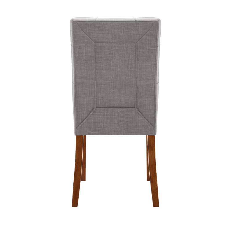Chaise d’appoint capitonnée en lin Mitzi, Lin gris