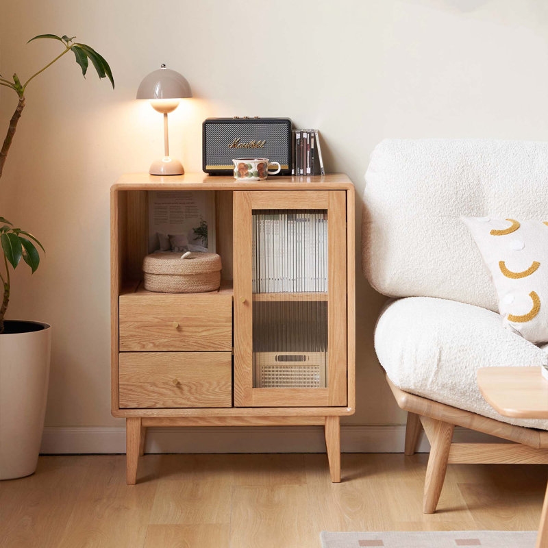 Armoires d'appoint 31,5 po Mid-Century, Bois naturel