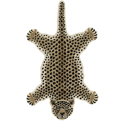 Tapis décoratif doré et noir Harjo Cheetah
