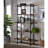 5-Shelf Rustic Oak Bookcase - Black Metal Base For Durability Attractive Shelf Base, Home Essential