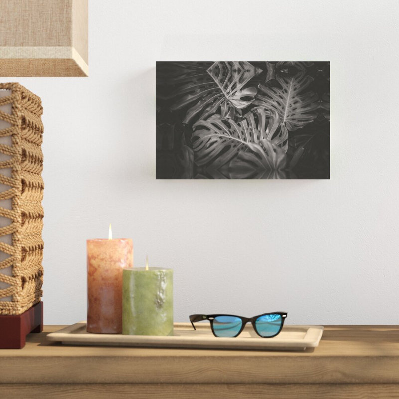 " Moody Palm Leaves ", 8" H x 12" W