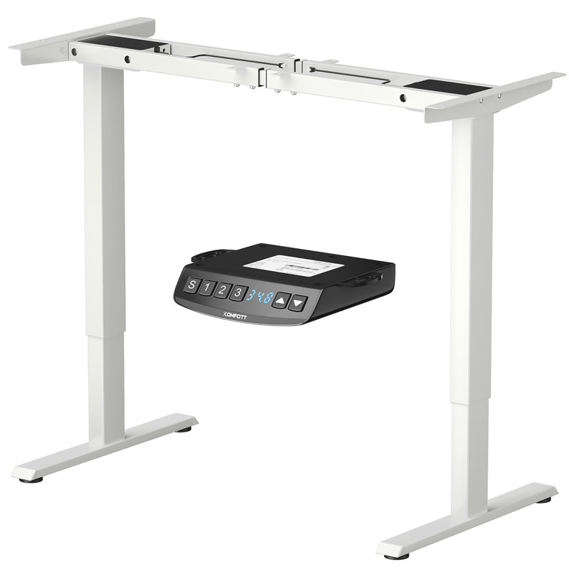 Jaydn Adjustable Steel Standing Desk, White