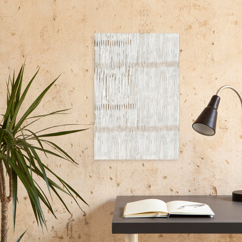 «Bamboo Grain Style Design», reproduction d'art géométrique abstraite sur toile, H 24 po x l 16 po