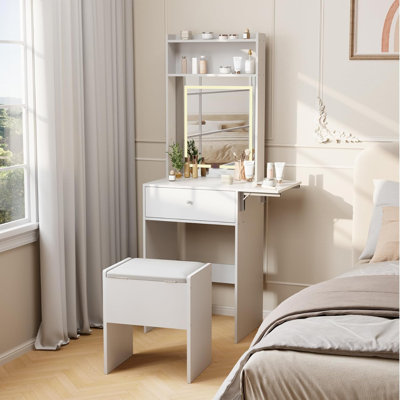 Modern Bedroom Vanity Table, Elegant Makeup Desk with Functional Design for Beauty Organization and Room Furniture
