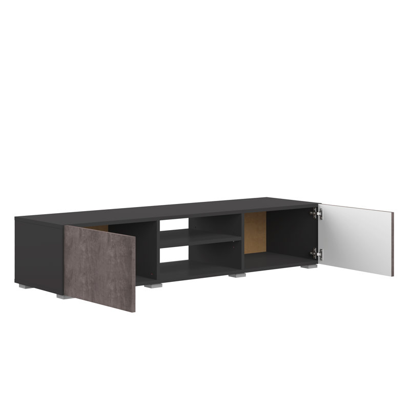 Ellar TV Stand for TVs up to 60", Black/Concrete Look