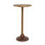 Table d'appoint mince en laiton 11,8 x 11,8 x 24 po avec plateau texturé doré et base en bois