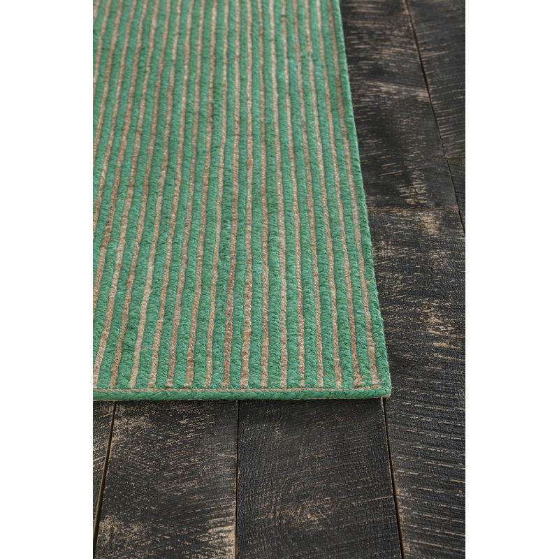 Tapis vert foncé / naturel Eveleigh, 5 pi x 7 pi 6 po