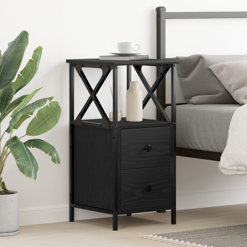 34cm W Manufactured Wood Bedside Table