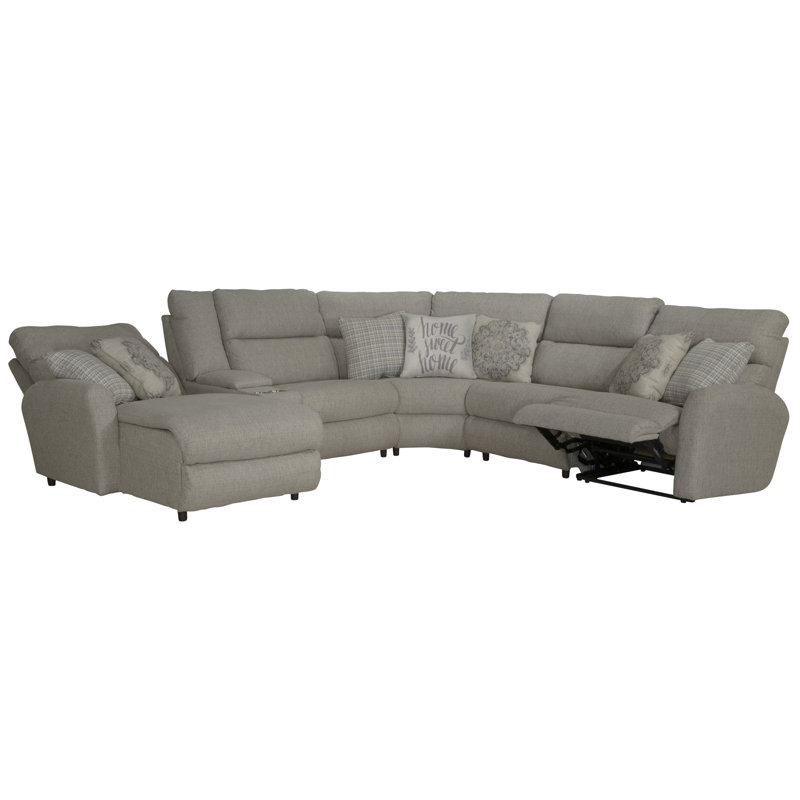 Mcpherson 6 - Piece Power Reclining Sectional with Lay-Back Chaise and 1 Lay-Flat Reclining Seat, Right Hand Facing