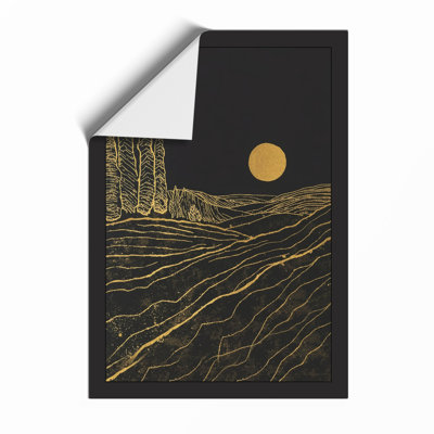 Moonlit Forest Scandinavian - Framed Print