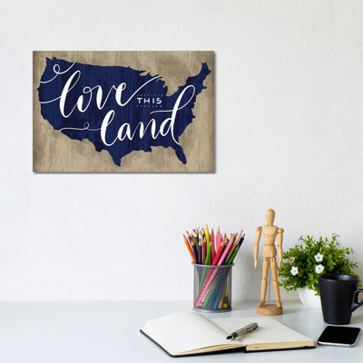 «America the Beautiful II» par Richelle Garn - art textuel sur toile tendue