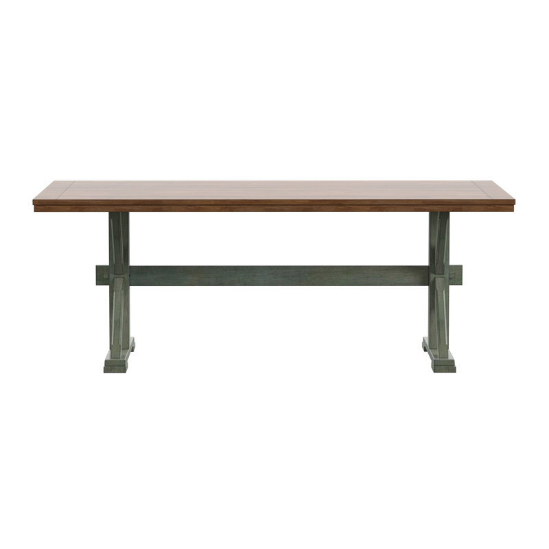 Fortville Solid Wood Dining Table, Antique Sage