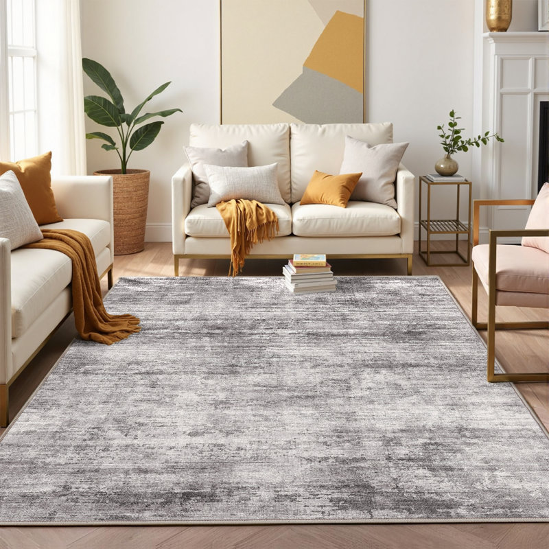 Tapis moderne lavable à la machine avec envers antidérapant Asher, Tapis de couloir 2 pi x 8 pi