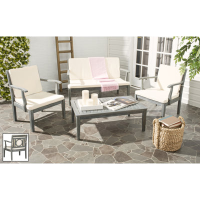 Cogburn Acacia 4 - Person Patio Conversation Set with Cushions