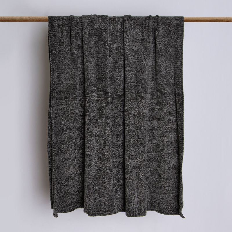 Couverture surdimensionnée en chenille Caspian, gris