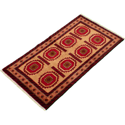 One-of-a-Kind 3'3" x 6'3" 1980s Rectangle Wool Area Rug in Tan