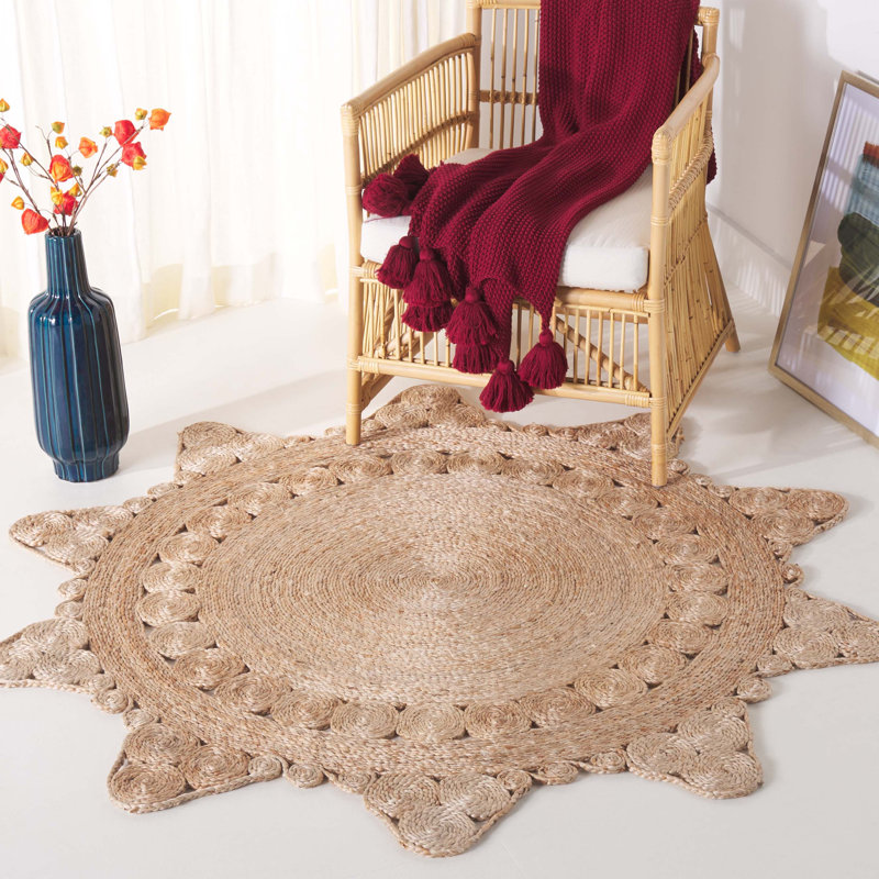 Tapis en jute à fibre naturelle Chasyn, Rond 5 pi