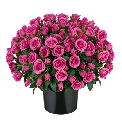 Artificial Potted Flowers 18 in Fake Plants Rose Red, Ideal for Porch, Patio, Entryway, and Home Decor, Suitable for Indoor & Outdoor Use, Silk and PE Blooms in Pots, Ready-to-Display Decorative Plants