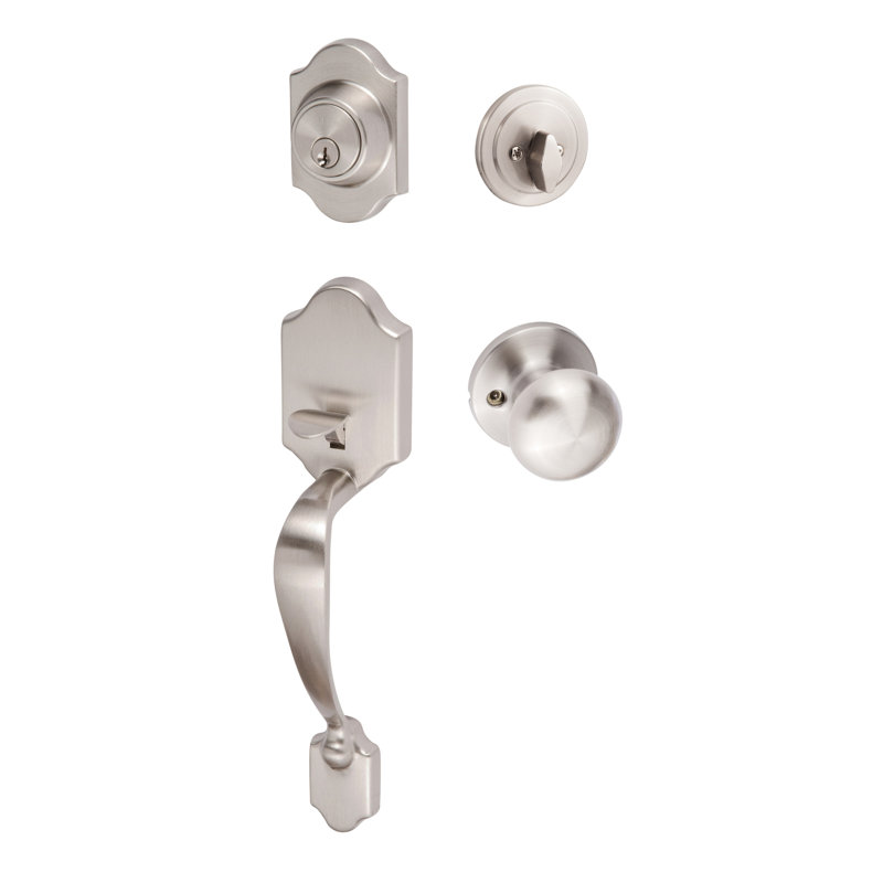 Ensemble de poignées corail, Nickel satiné, Réversible, Bouton Durango